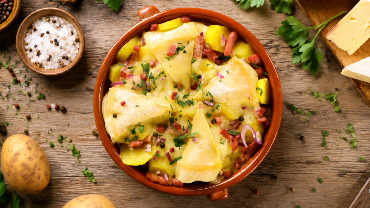 7. Tartiflette with potatoes, cheese, and smoky pancetta