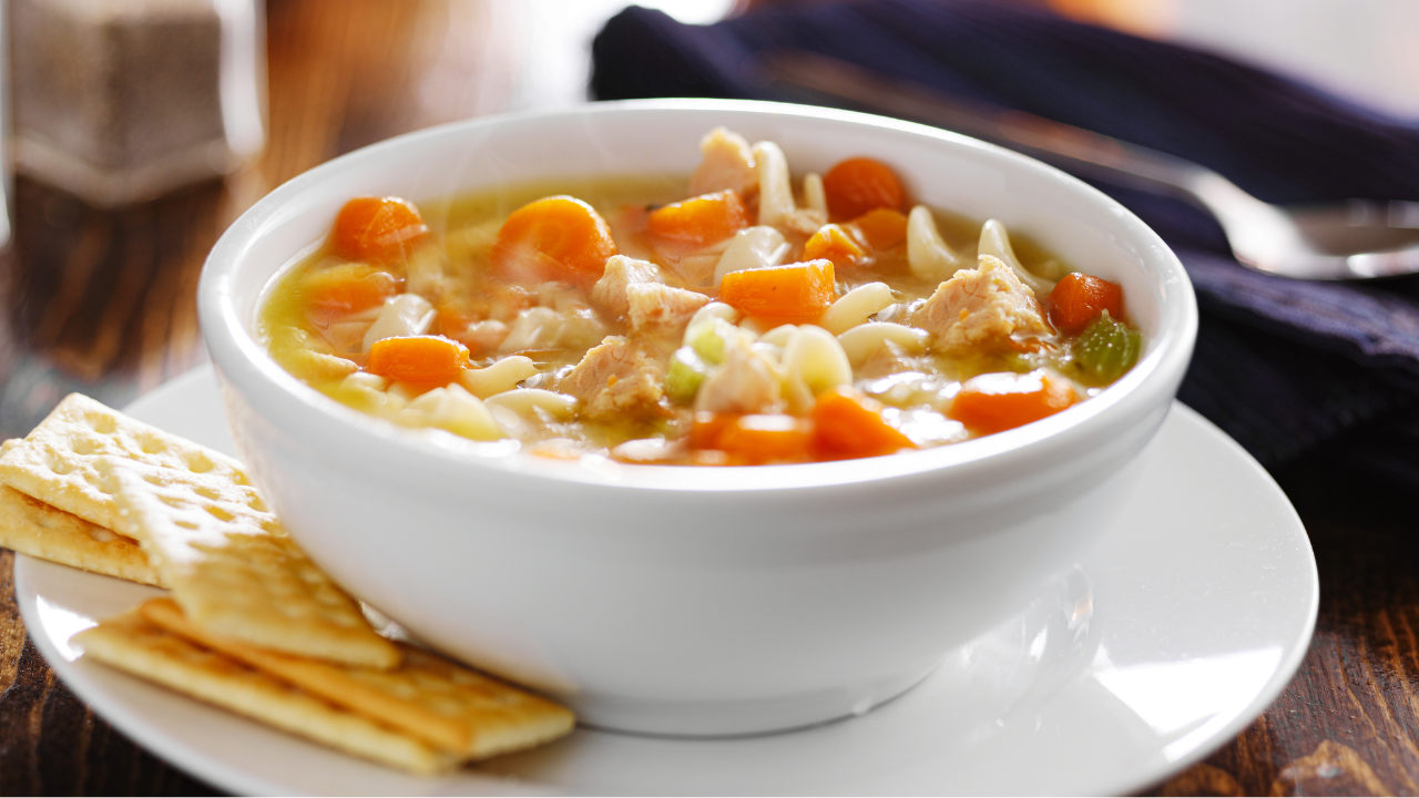1. Homemade chicken noodle soup