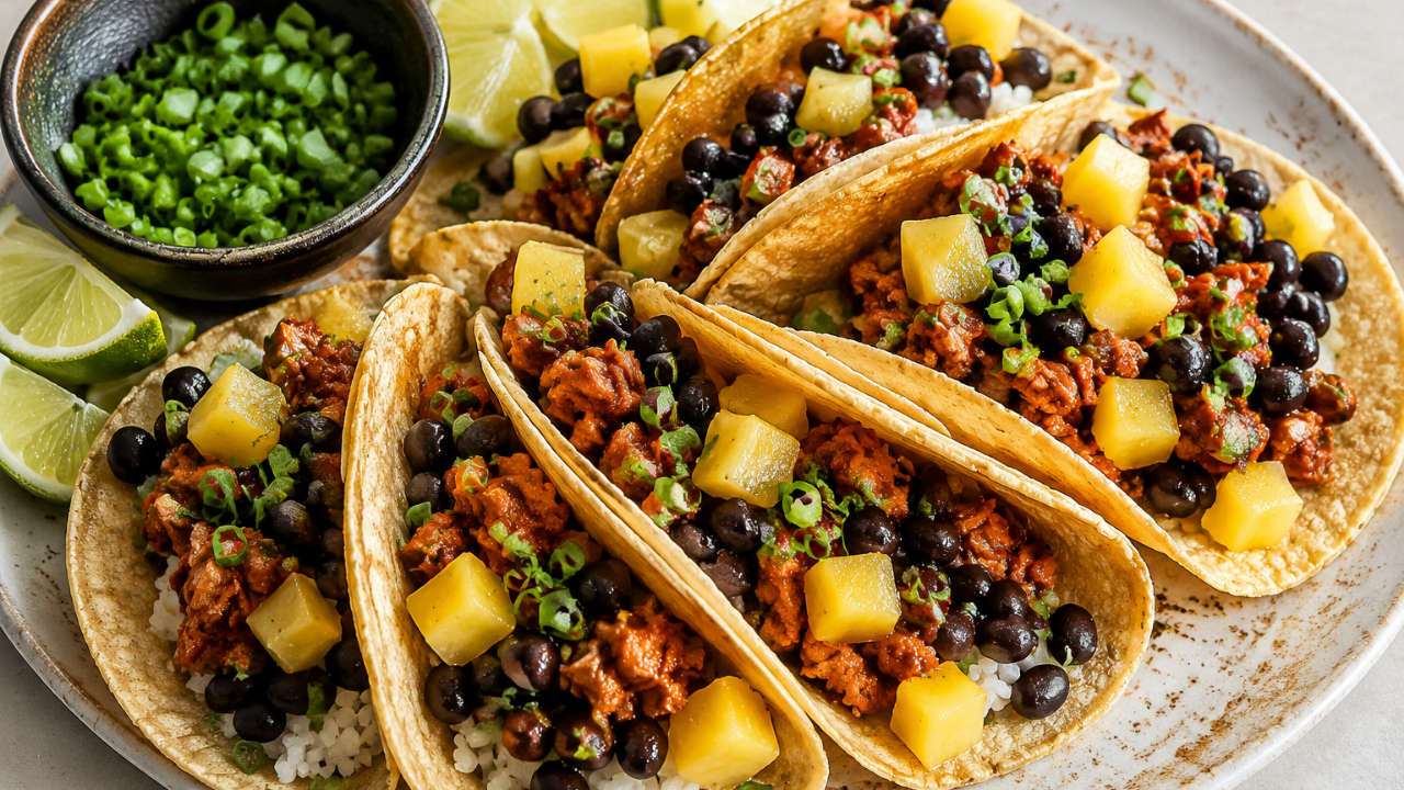 9. Kidney Bean and Garlic Spinach Tacos