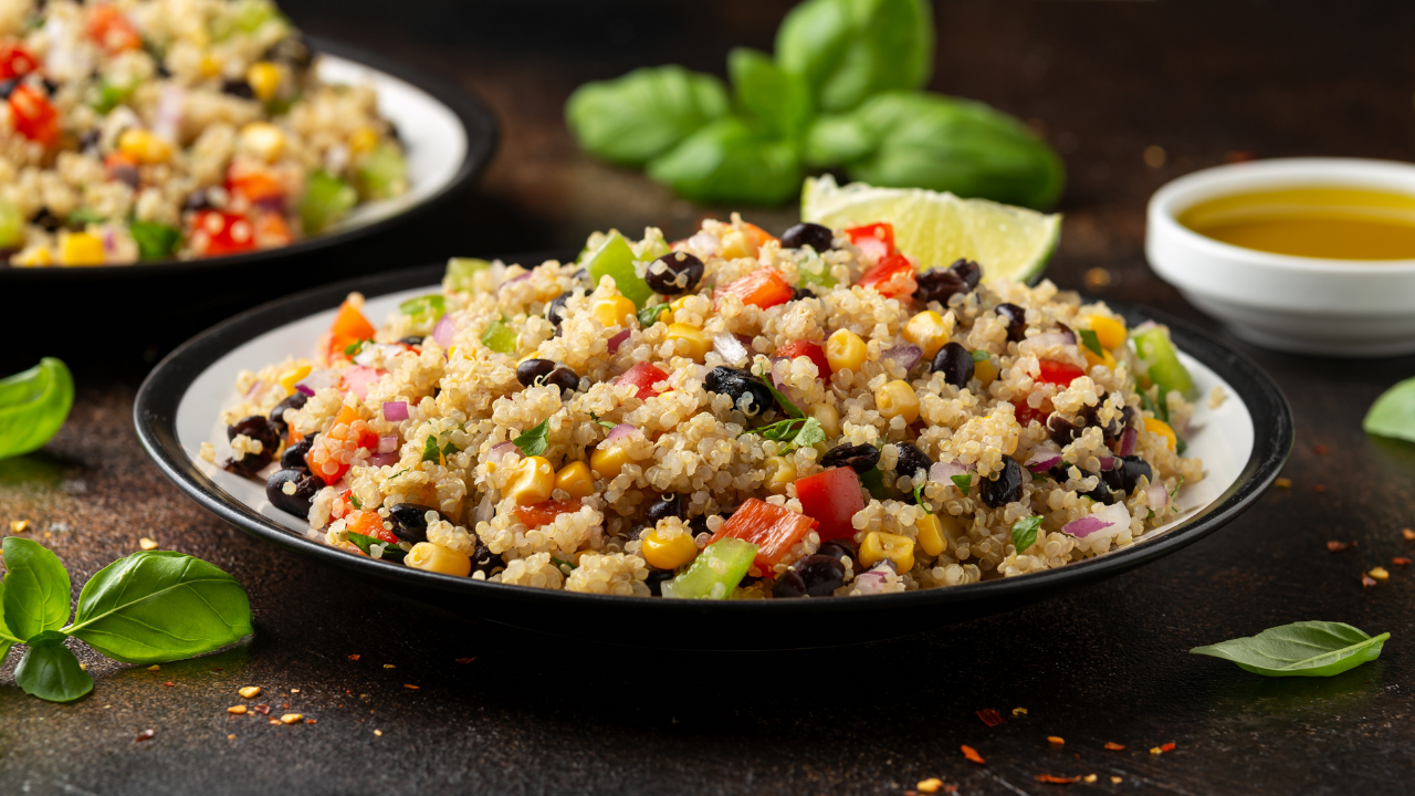 6. Black Bean Feta Quinoa Salad