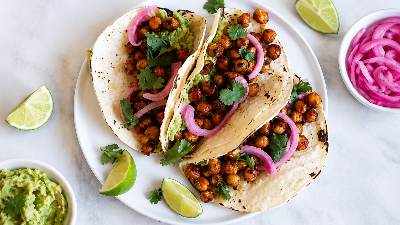 15. Sheet-Pan Chickpea Fajitas with Cumin-Lime Crema