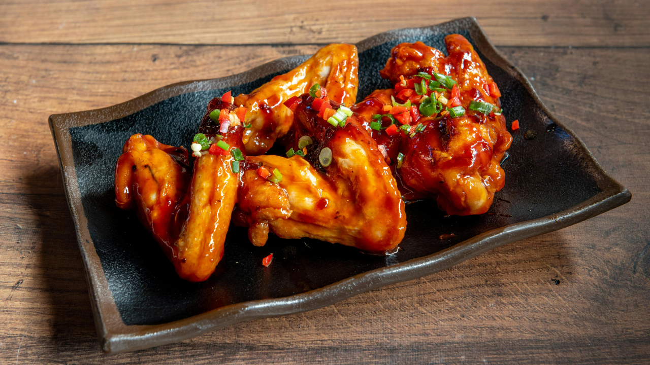 5. Hot honey chicken with sparkling rosé